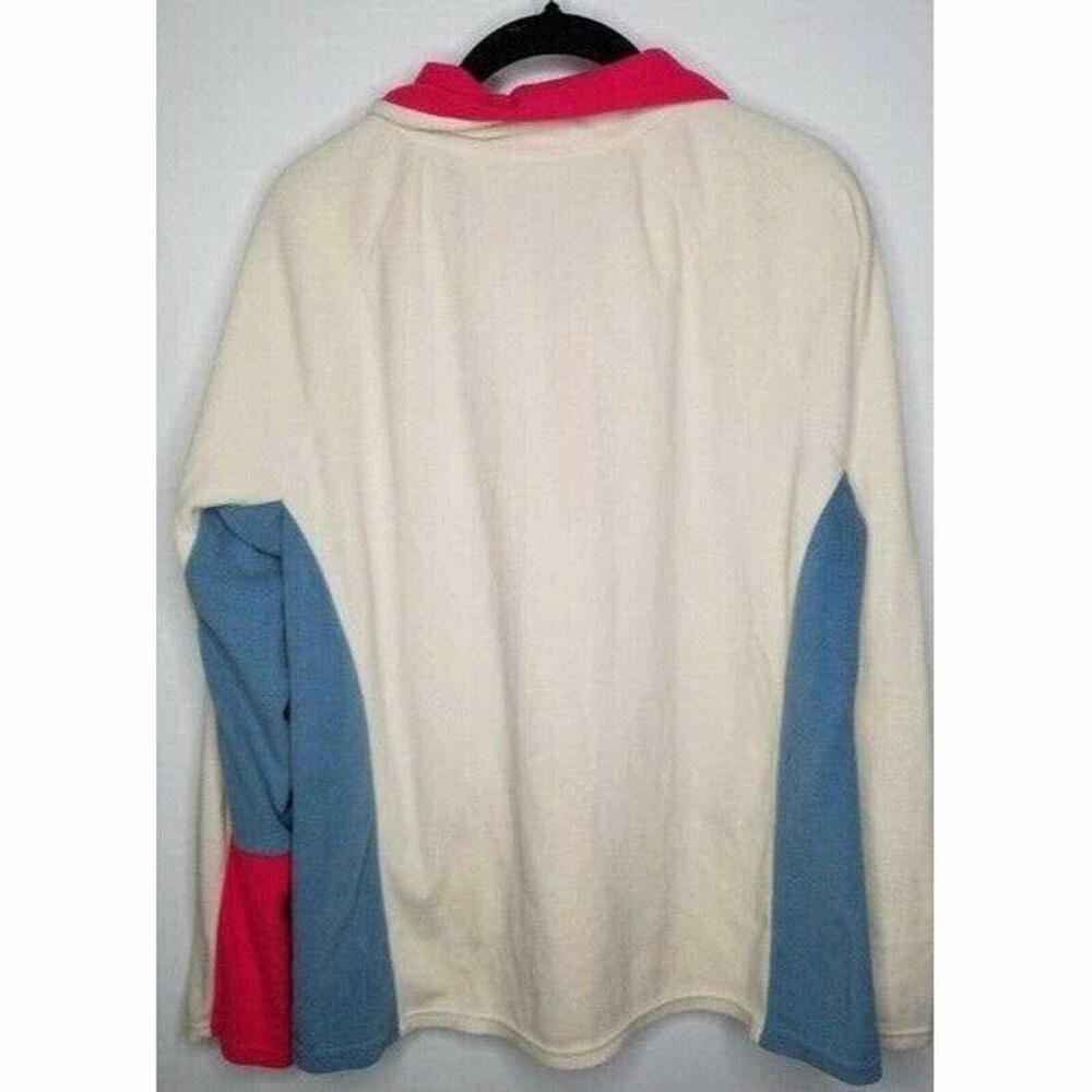 Columbia Fleece Pullover Colorblock Half Zip Light Weight Womens Size XL - Picture 3 of 7